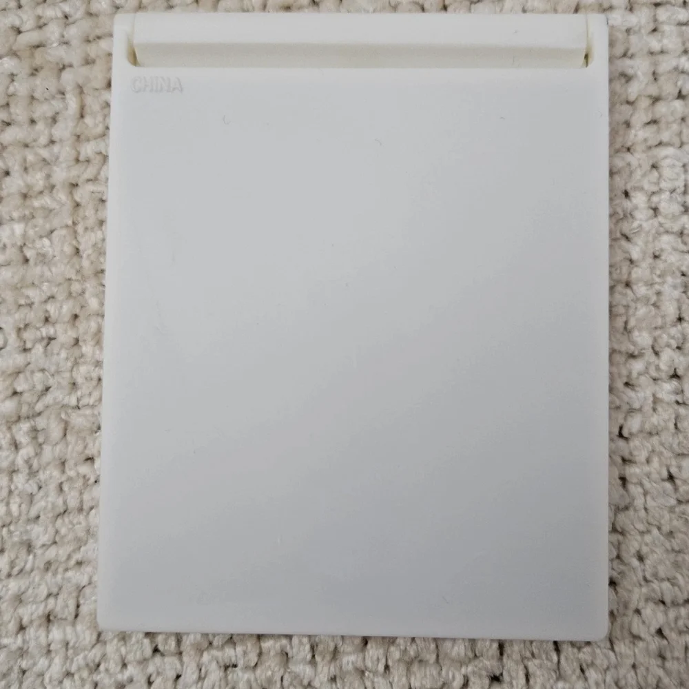 Vintage Clinique Mirror White Case with Blue Floral Accents